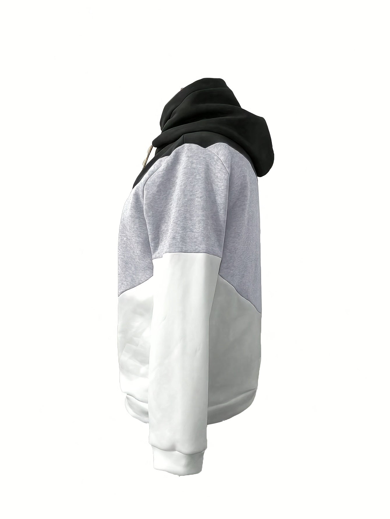 1pc Plus Size Women's Patchwork Hoodie