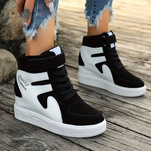 White and grey Women's Wedge Heel Sneakers sold by 100 Spartans