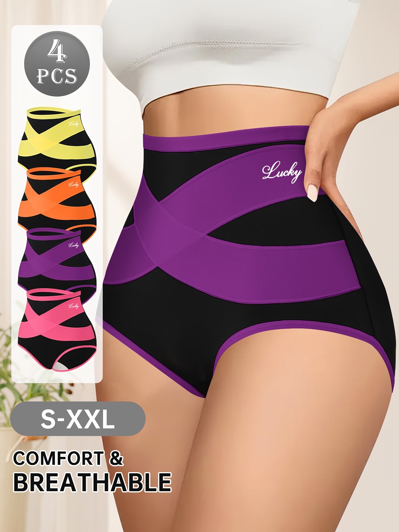 4 pices of Cotton tummy control panties sold by 100 Spartans