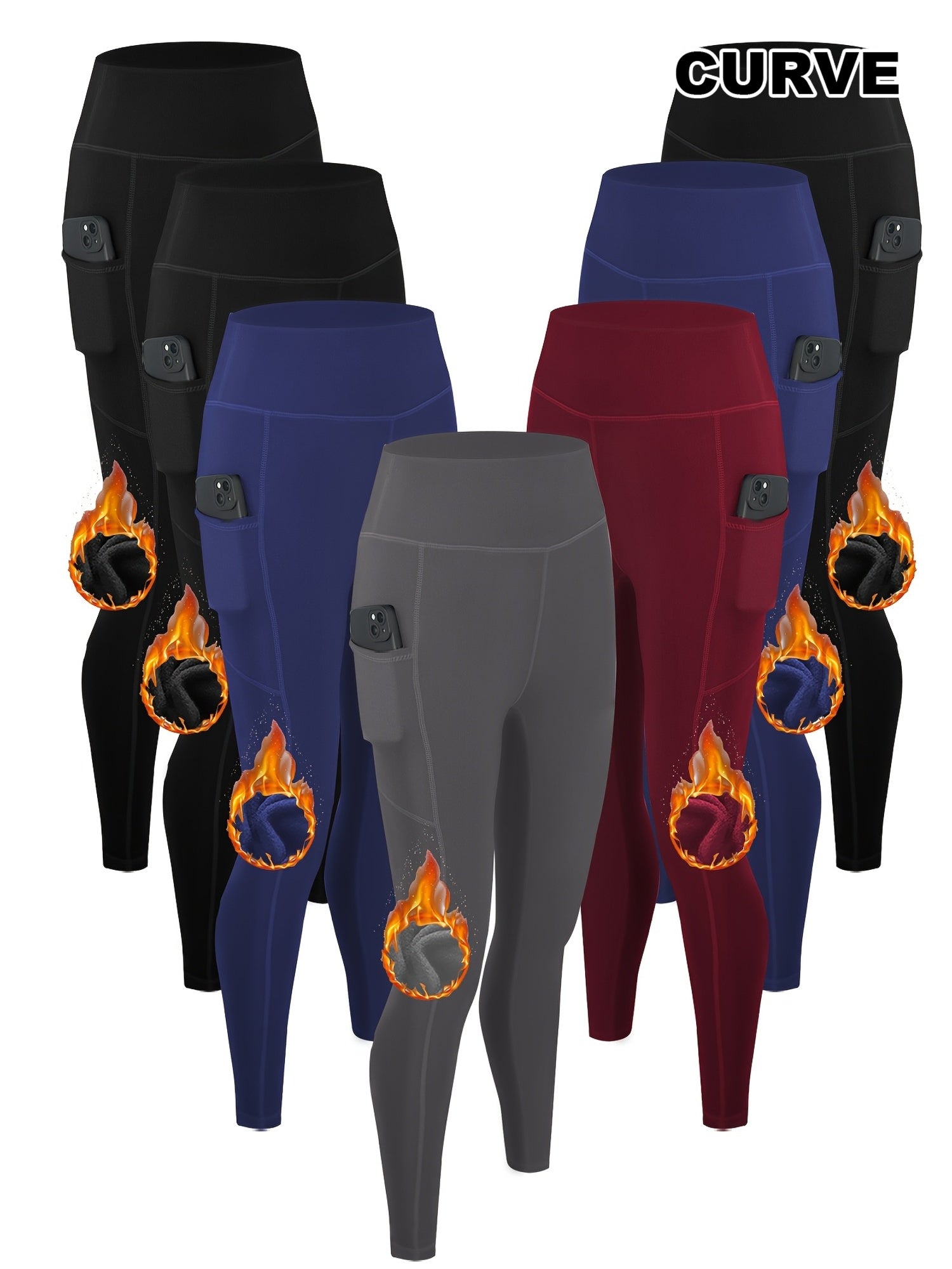 A pair of 7 pcs women's leggings with pockets sold by 100 Spartans