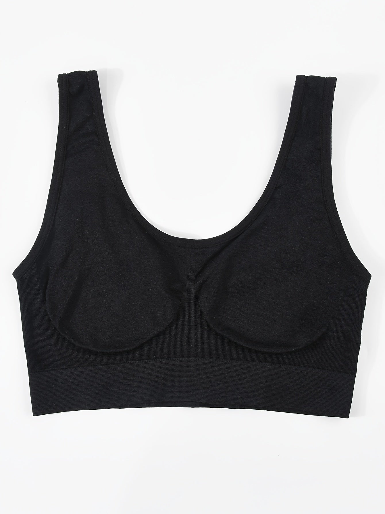 A black Padded Sports Bra For Women sold by 100 Spartans on a white background