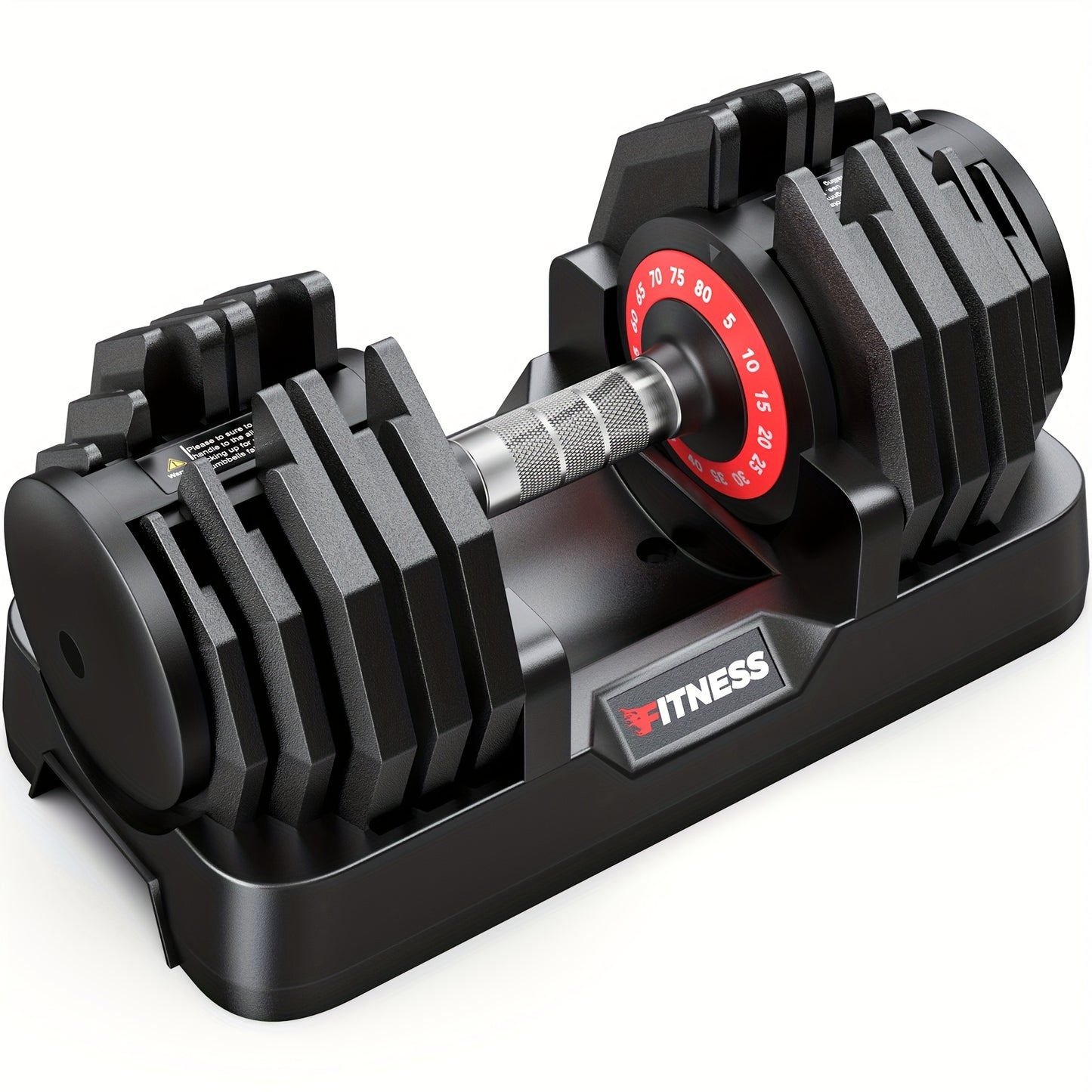 Adjustable dumbbell set on a white background