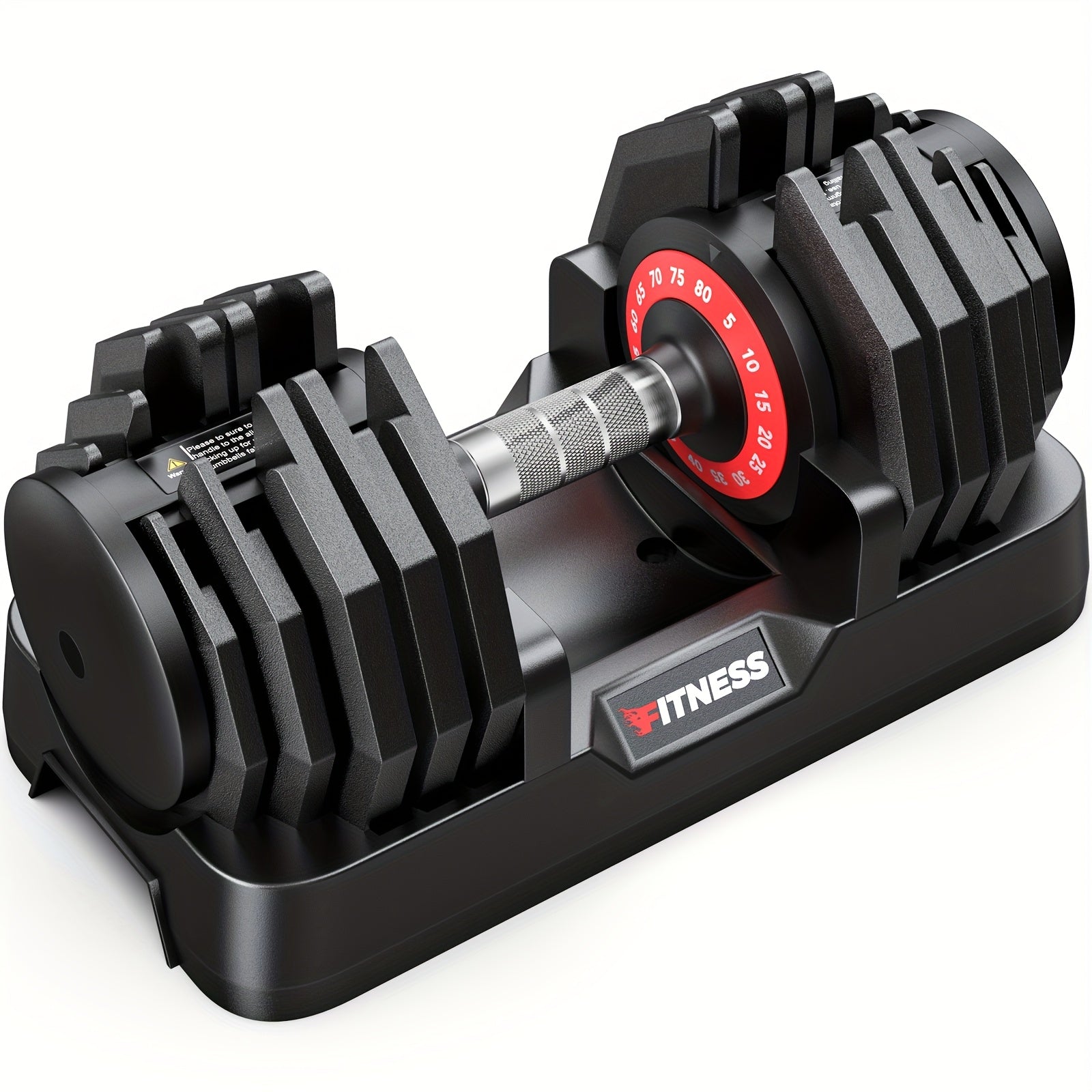 Adjustable dumbbell set on a white background