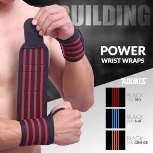 A black and red weightlifting wrist trap sold by 100 Spartans