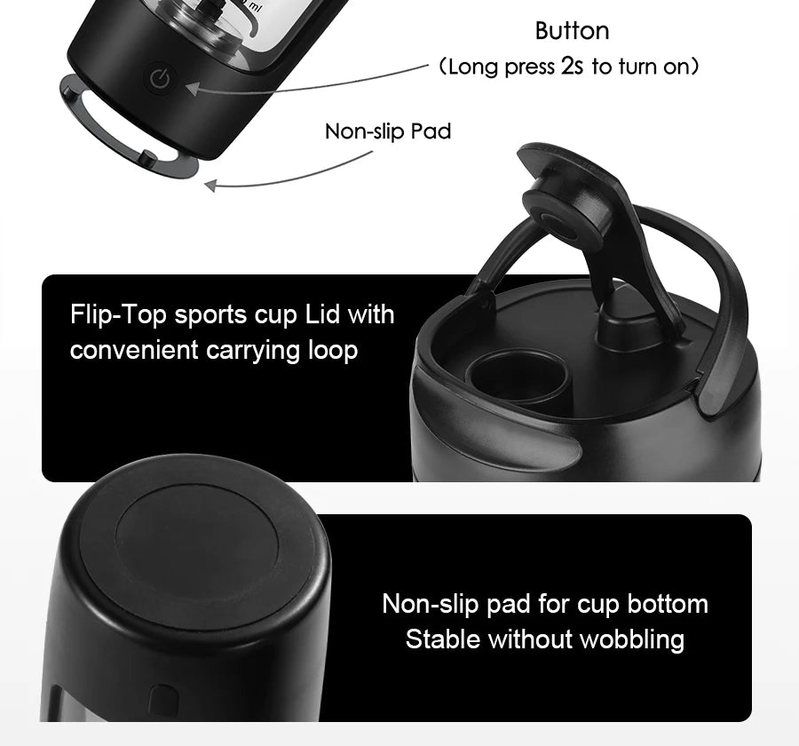A black blender water bottle sold by 100 Spartans