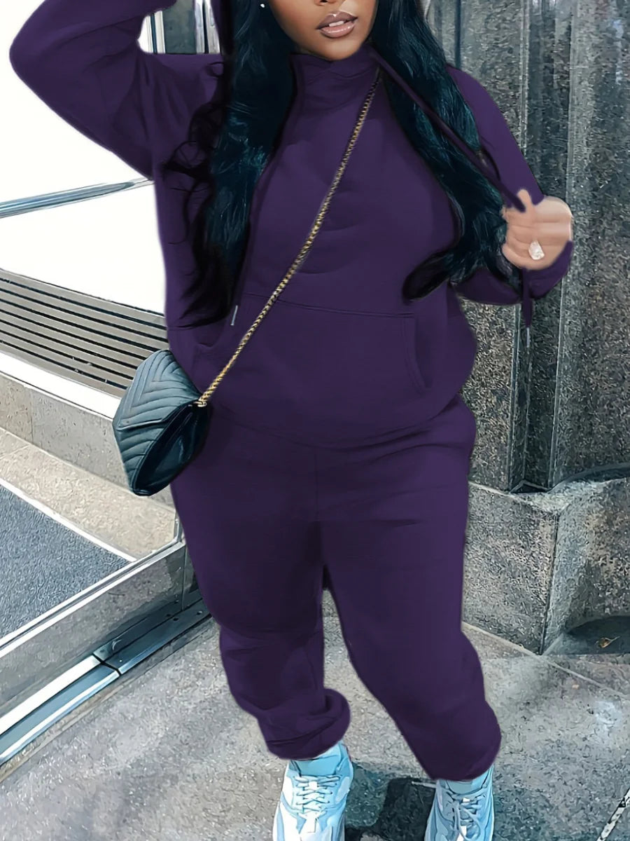 Plus Size Tracksuits For Women - Dark purple, XXXL image