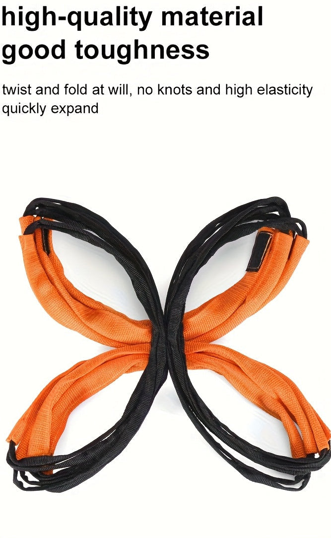 Orange and black agility training ladder with text on a white background