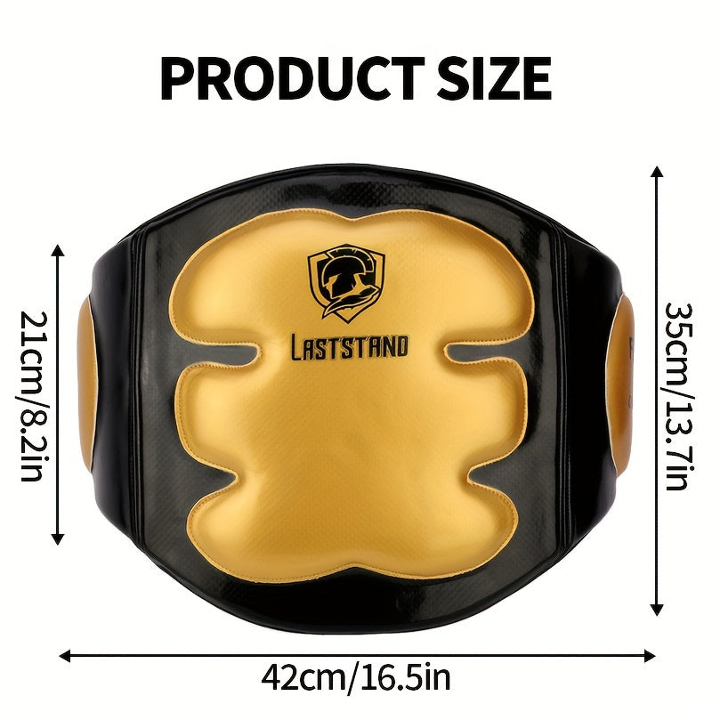 Gold and black product with 'Laststand' branding and size measurements.