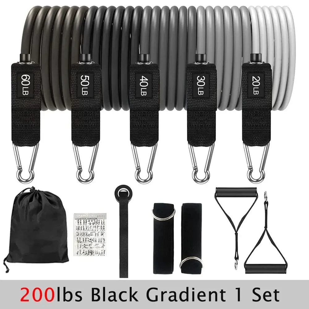 Resistance Bands With Handles - 200lbs Black image