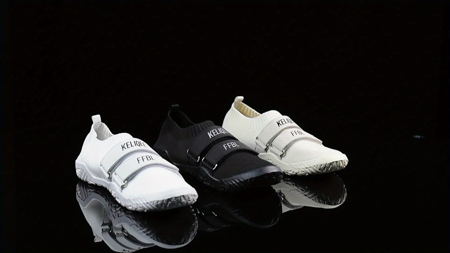 Three pairs of shoes for lifting weights on a black background