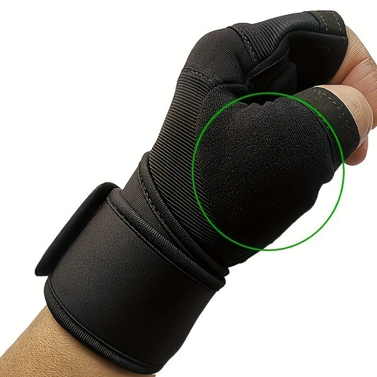 Black workout gloves on a white background