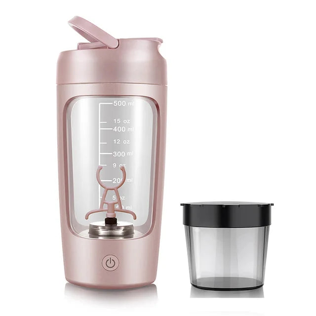 A pink blender water bottle sold by 100 Spartans