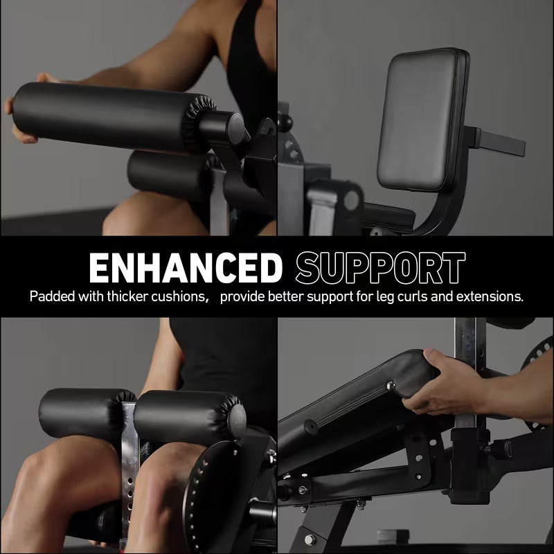 The enhanced support of a leg curl extension machine sold by 100 Spartans