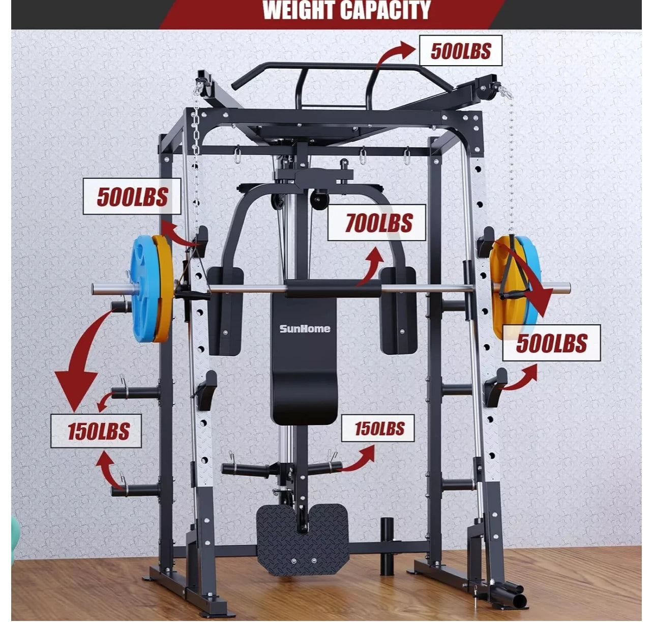 SunHome Pro Deluxe Smith Machine image 2