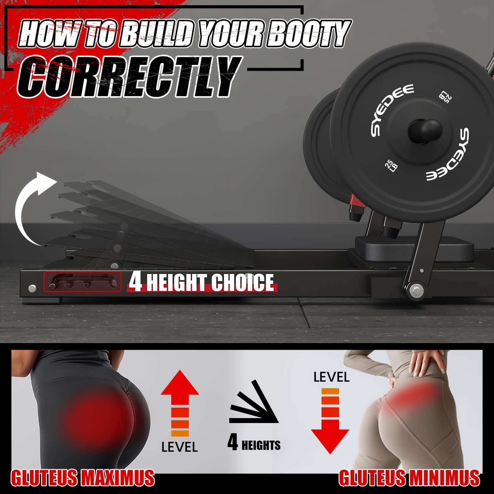 A glute bridge machine that enhanced the buttocks of women