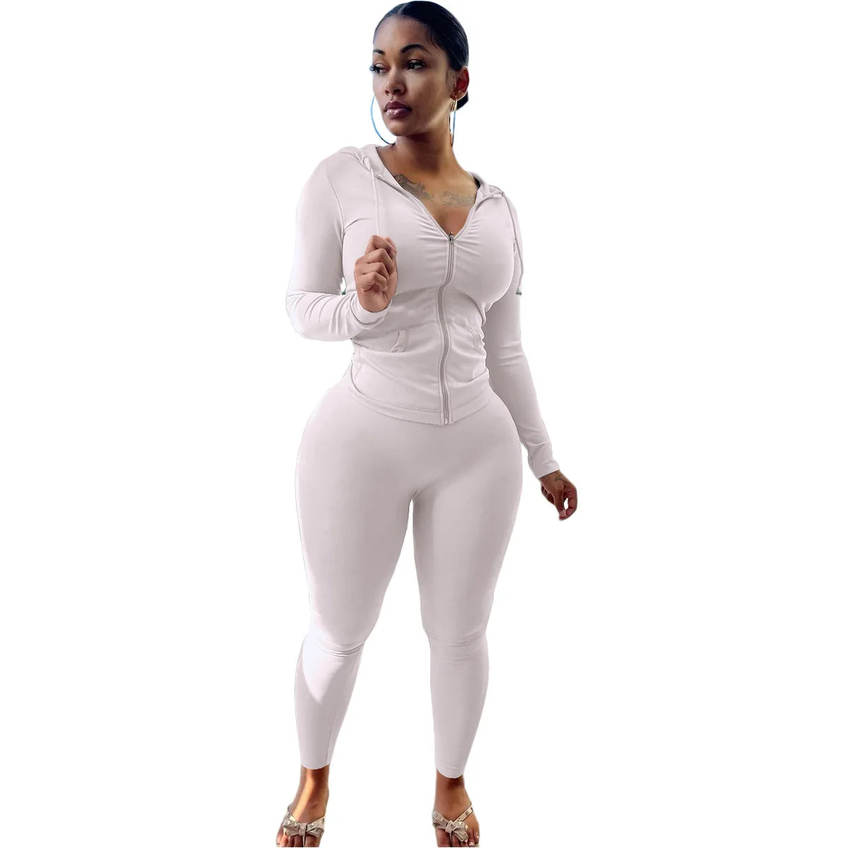 Womens Tracksuit Set - White, L image