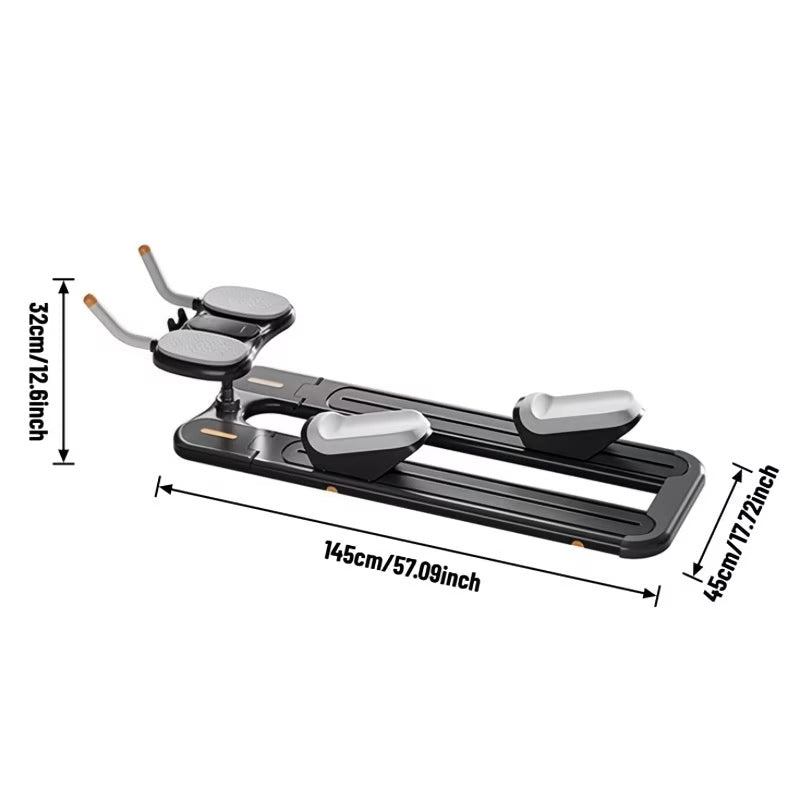 The dimension of a crawl & spine twist and stretch trainer