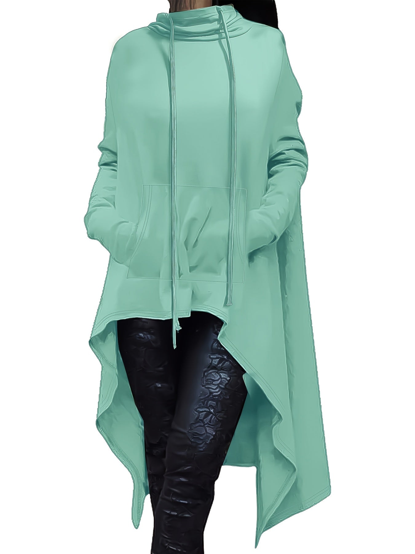 A woman wearing a light green women’s oversized hoodie sold by 100 Spartans