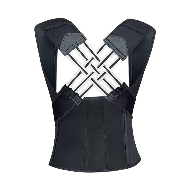 Black waist trainer with adjustable straps on a white background