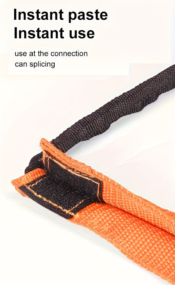 Orange and black agility ladder on a white background