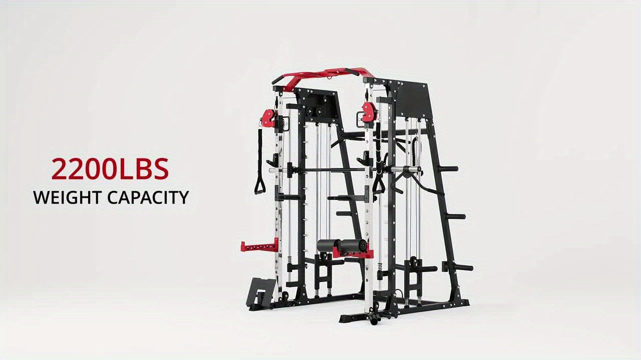 Gym power rack with 2200LBS weight capacity on a white background
