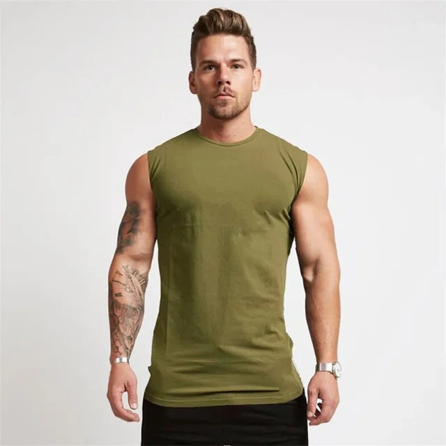 100 Spartans® Sleeveless Tank Top - Army Green, M image