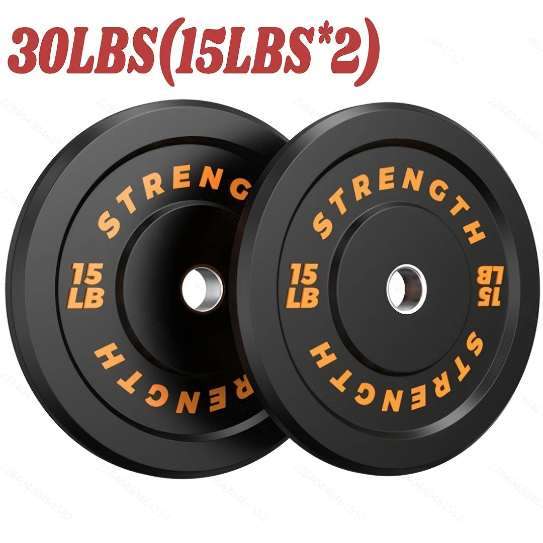 Two black weight plates with 'Strength' branding and '15 LB' marking on a white background.