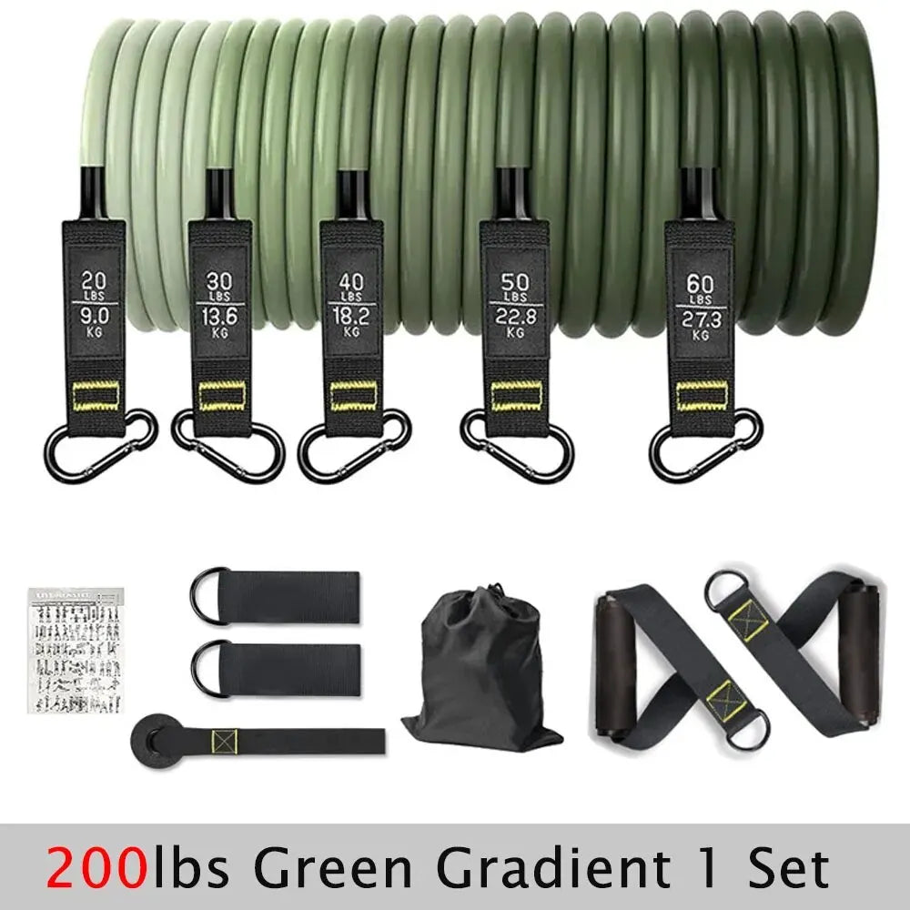 Resistance Bands With Handles - 200lbs Green image