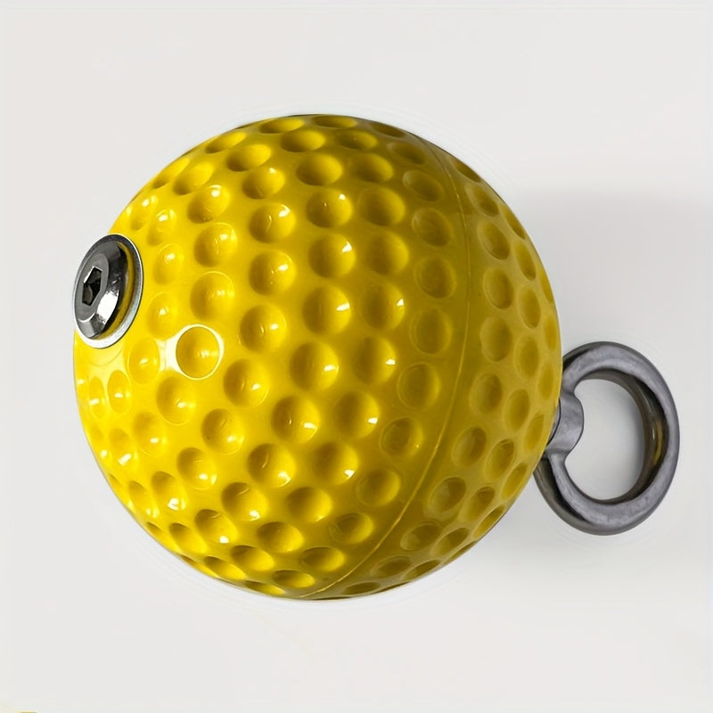 Yellow ball-shaped pull up grip ball on a white background