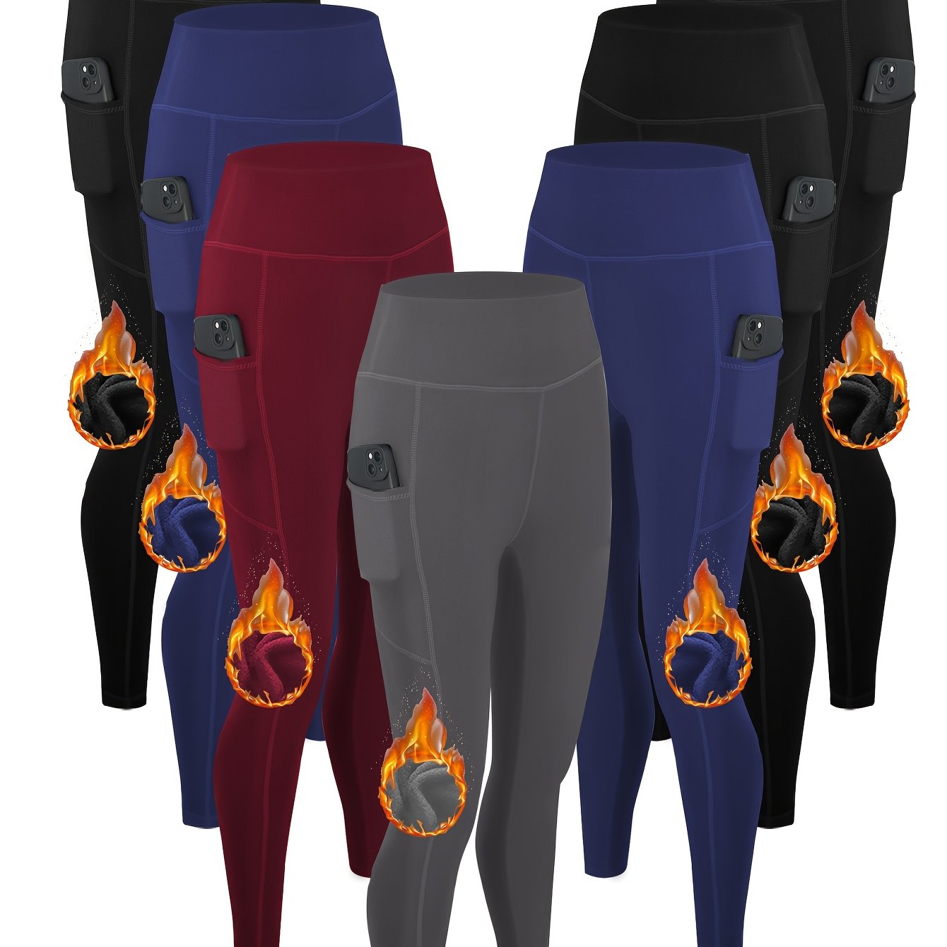 A pair of 7 pcs women's leggings with pockets sold by 100 Spartans