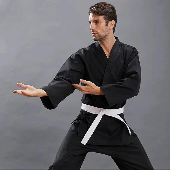 14oz Heavyweight Karate Gi - Black, height 140cm image