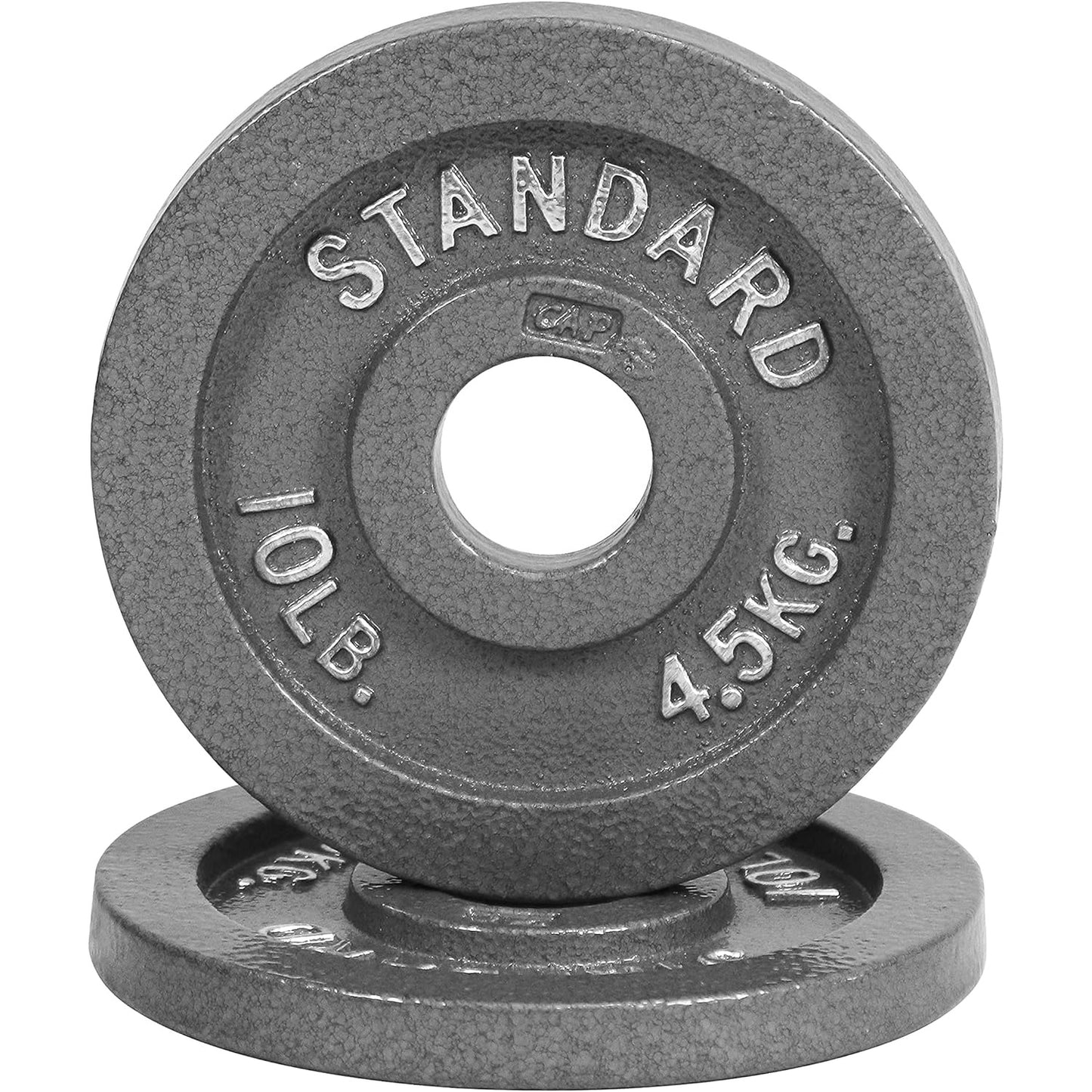 Pair of weight plates with 'Standard' branding on a white background