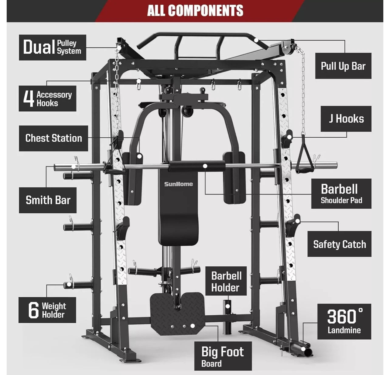 SunHome Pro Deluxe Smith Machine image 1
