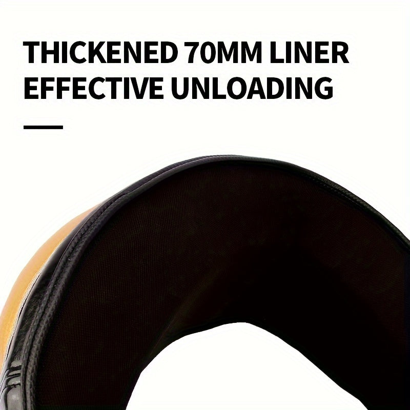 Close-up of a thickened 70mm liner with text on a white background