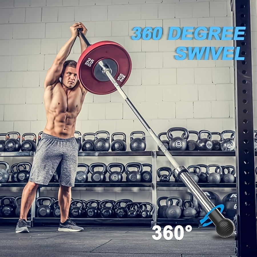 Man lifting a barbell with a 360-degree Landmine Attachment for Barbell in a gym setting.