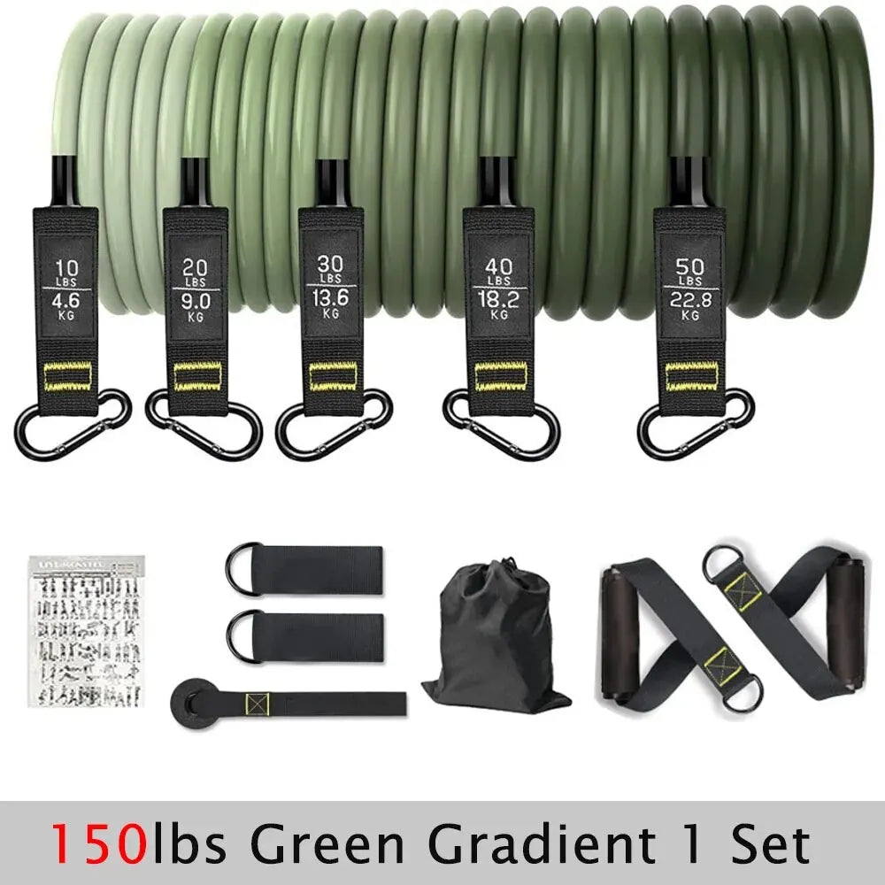 Resistance Bands With Handles - 150lbs Green image