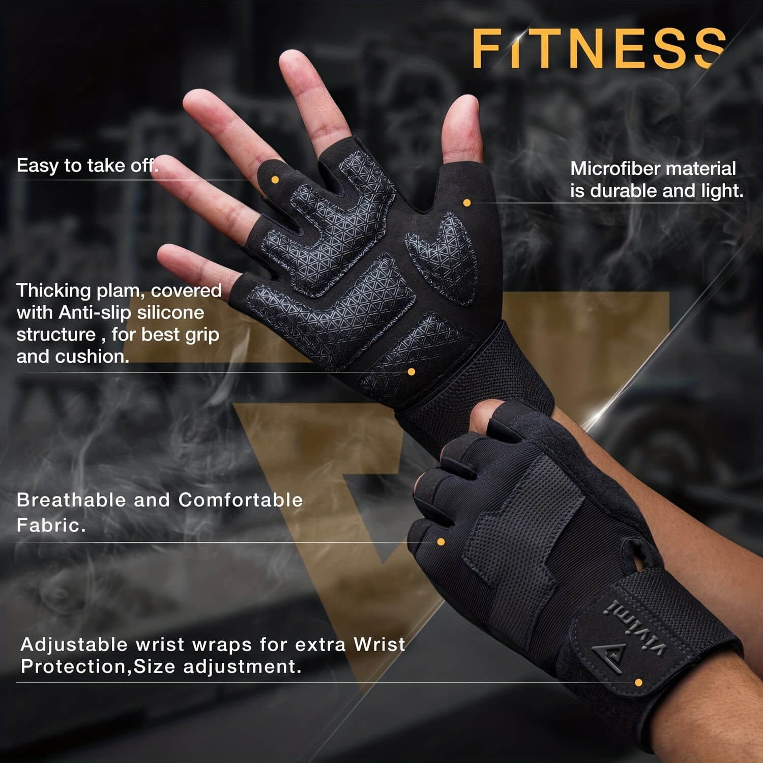 Black weightlifting workout gloves sold by 100 Spartans
