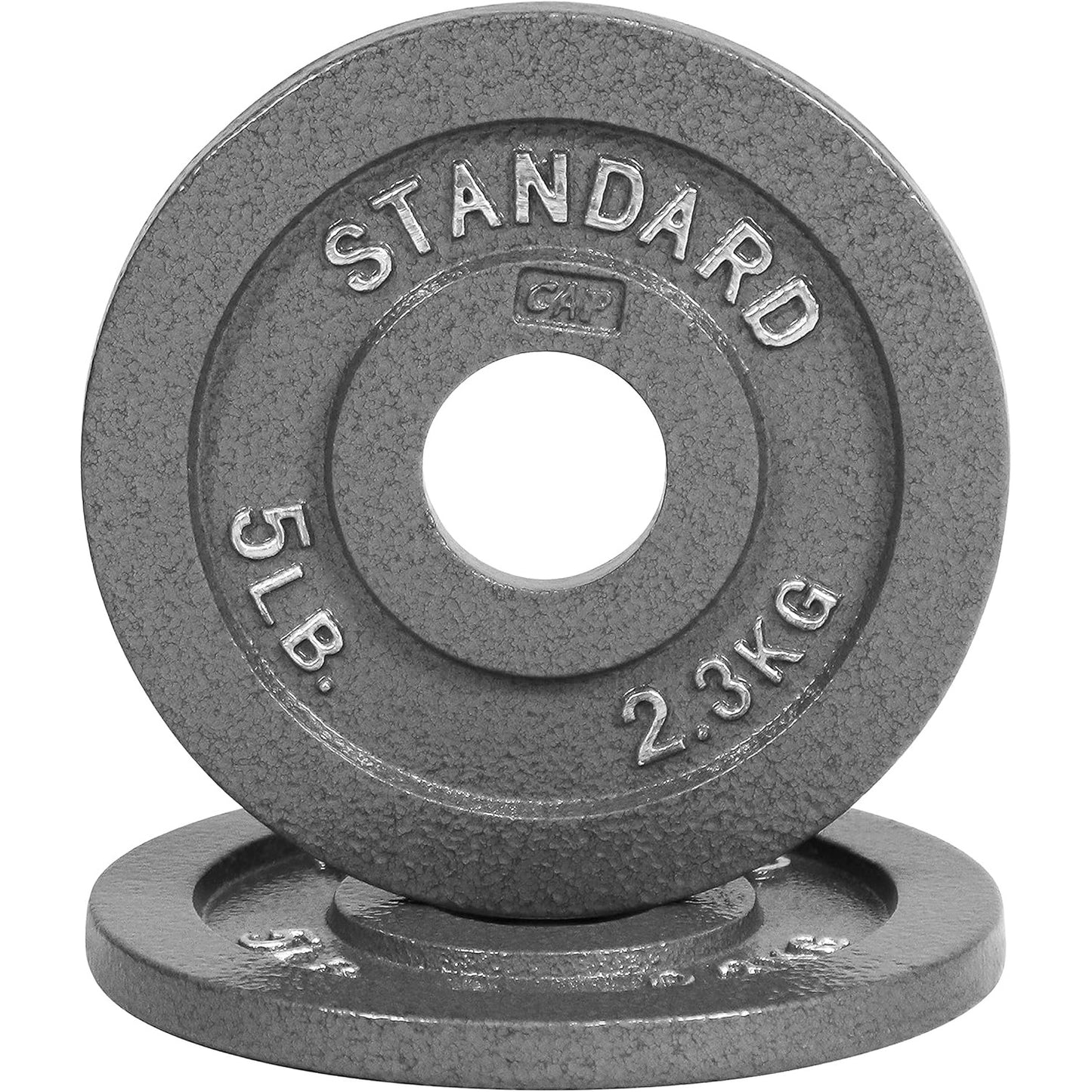 Pair of gray weight plates with 'Standard' branding on a white background