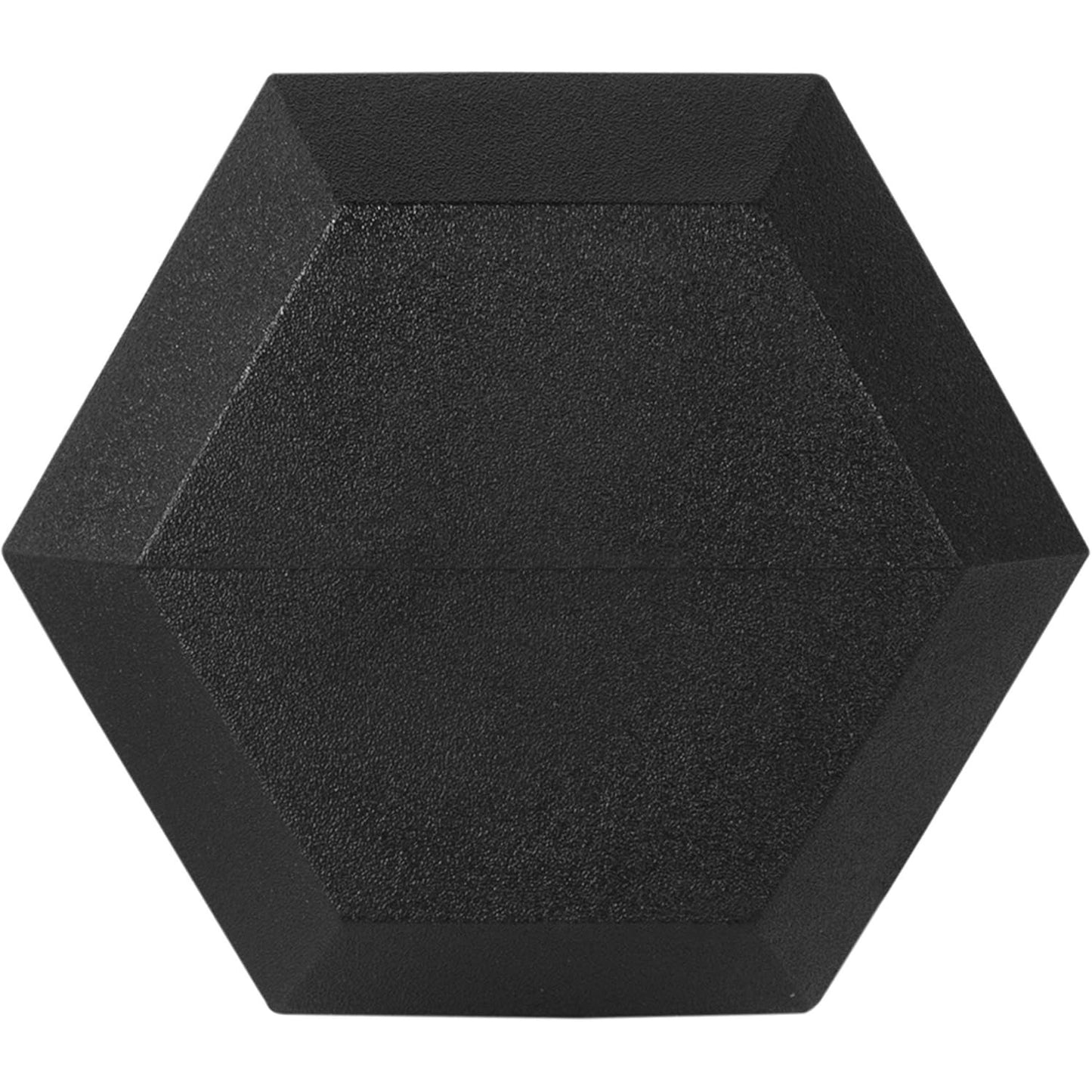 Hexagonal black acoustic foam panel on a white background