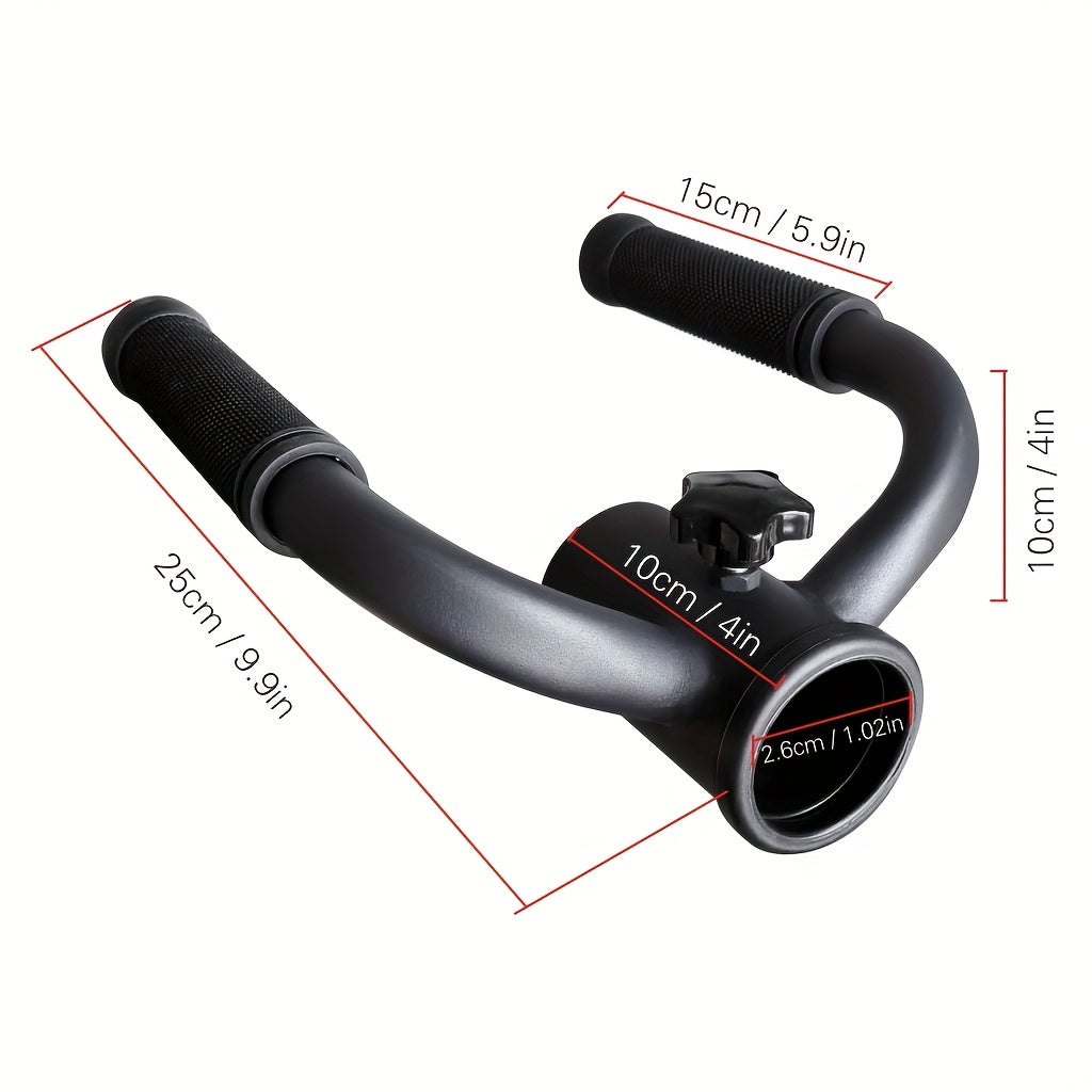 T Bar Row Attachment with measurements on a white background