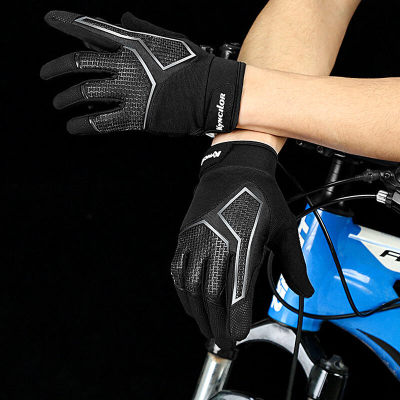 Person wearing black  full finger workout gloves sold by  full finger workout gloves