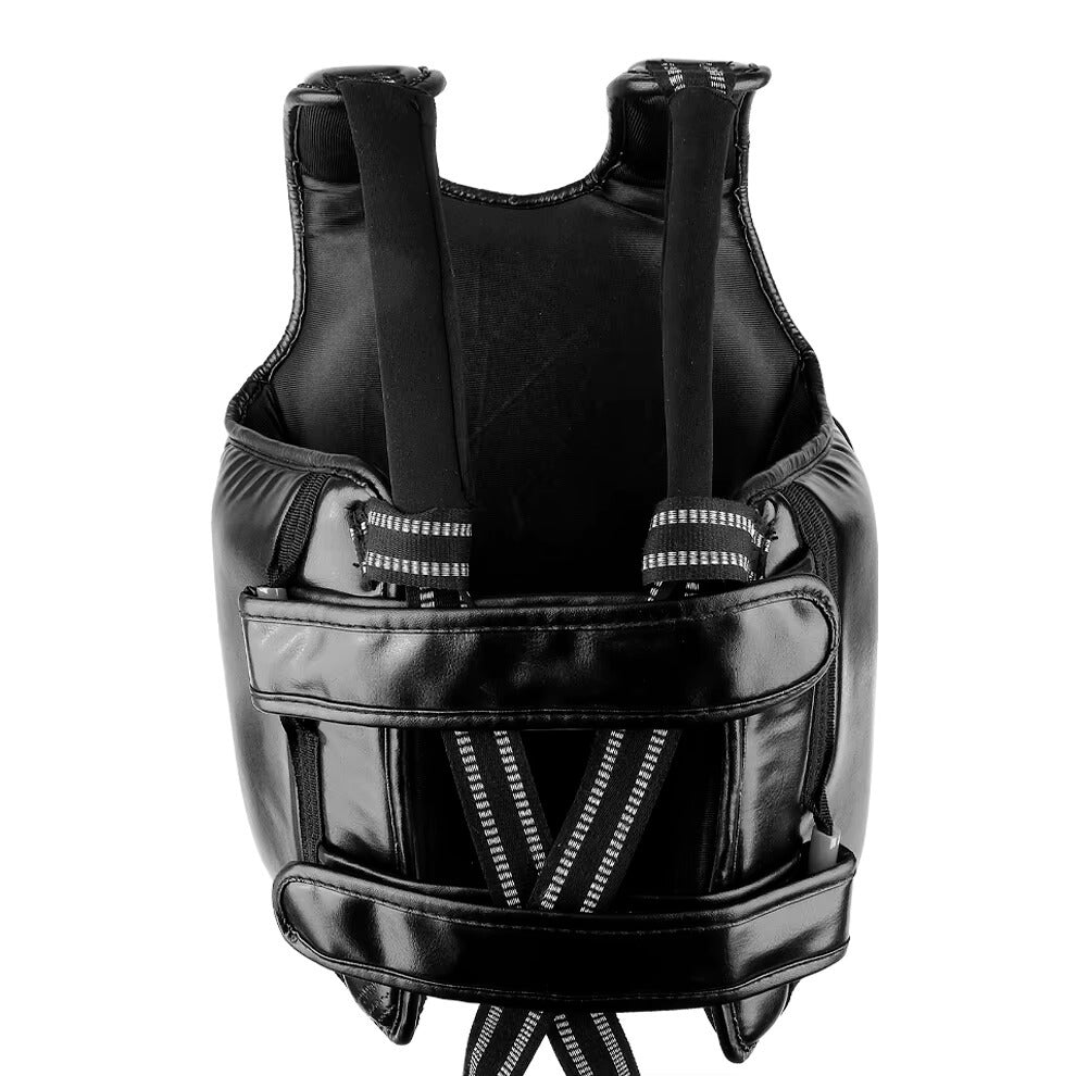 Back view of a chest protector sold by 100 Spartans