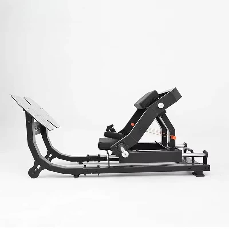 Black hip thrust machine on a white background