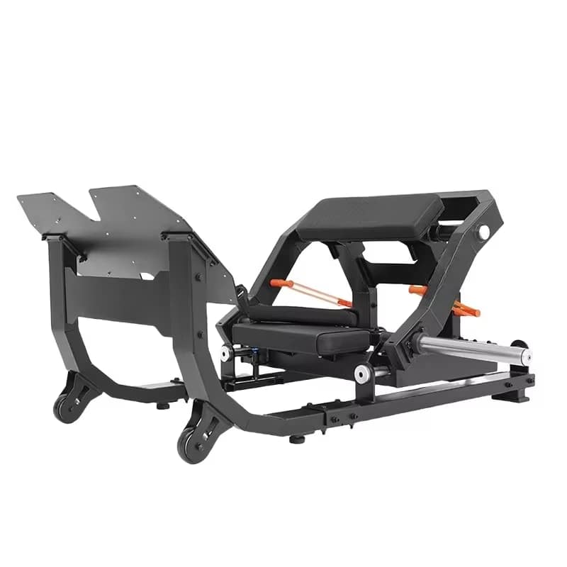 Black hip thrust machine on a white background