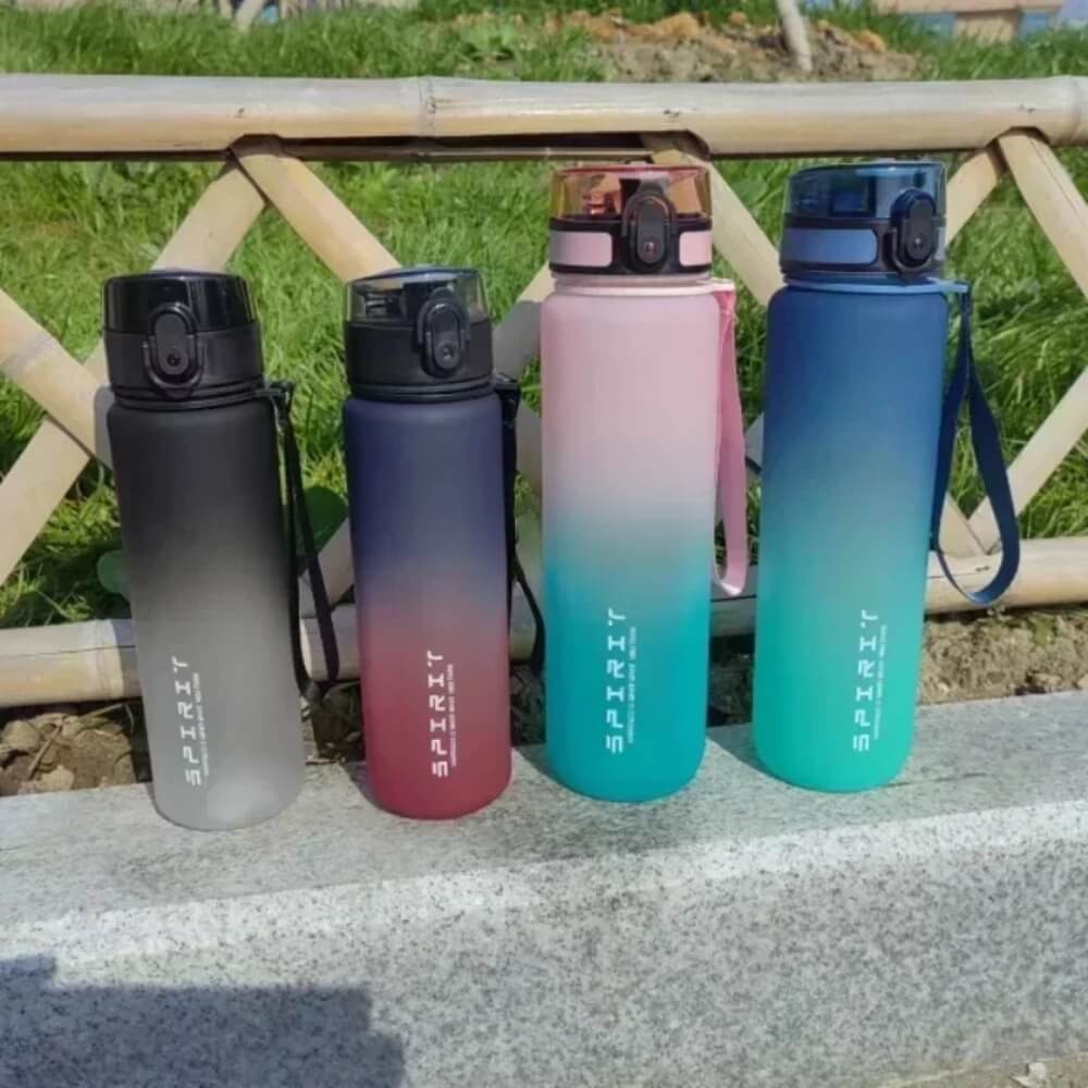 Different colors of sport water bottle sold by 100 Spartans