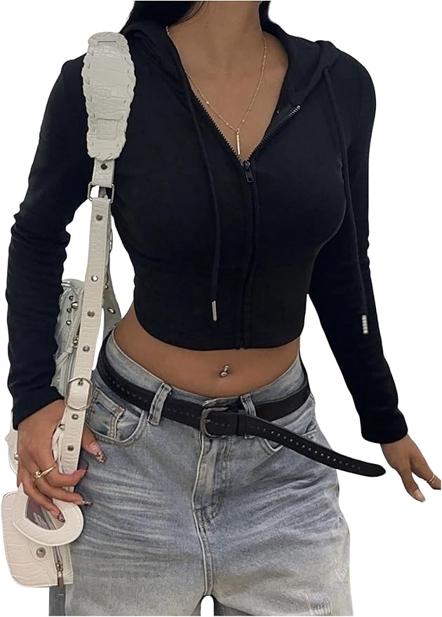 Midriff Women's Hooded Zip-Up Sweatshirts