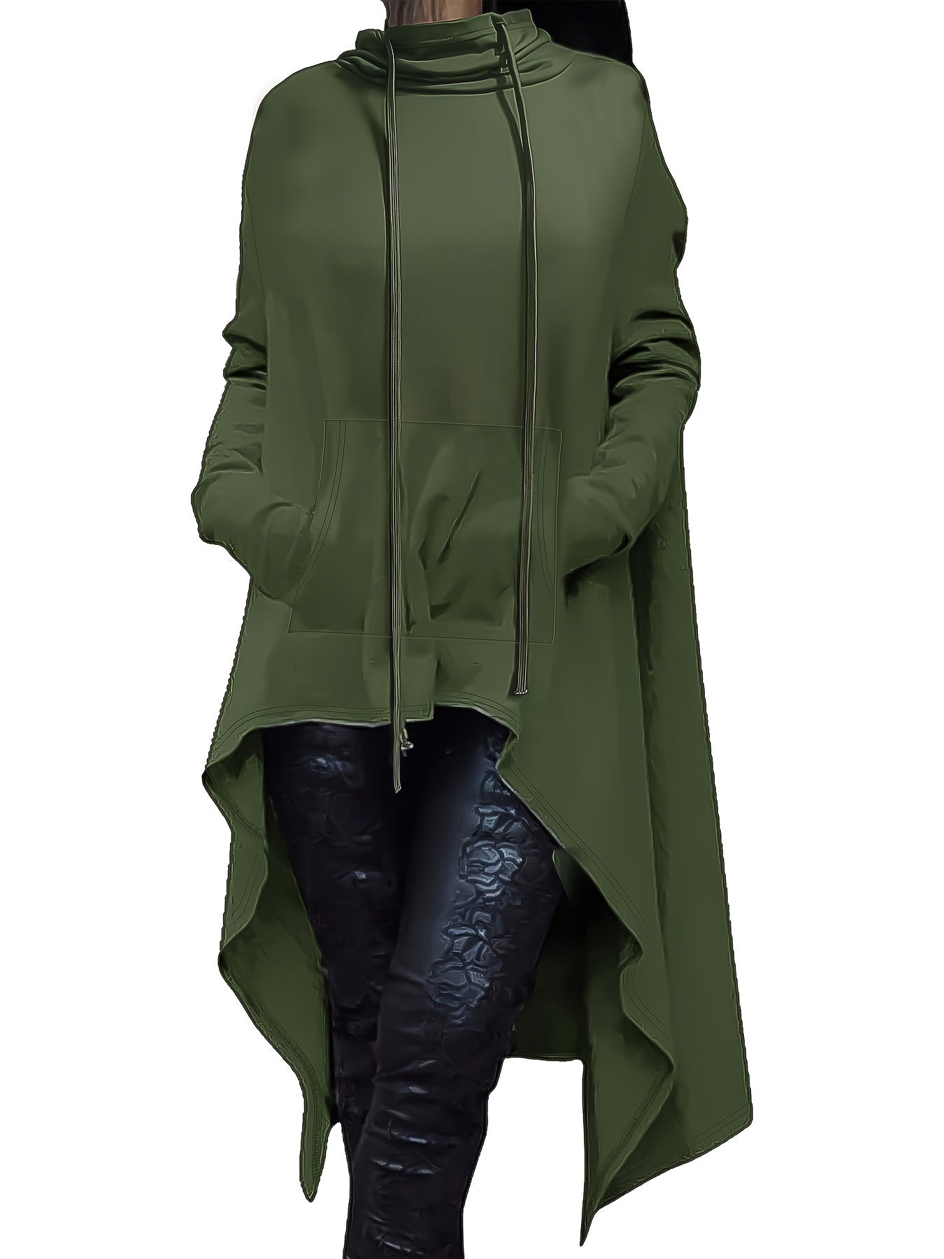 A woman wearing a camouflage women’s oversized hoodie sold by 100 Spartans
