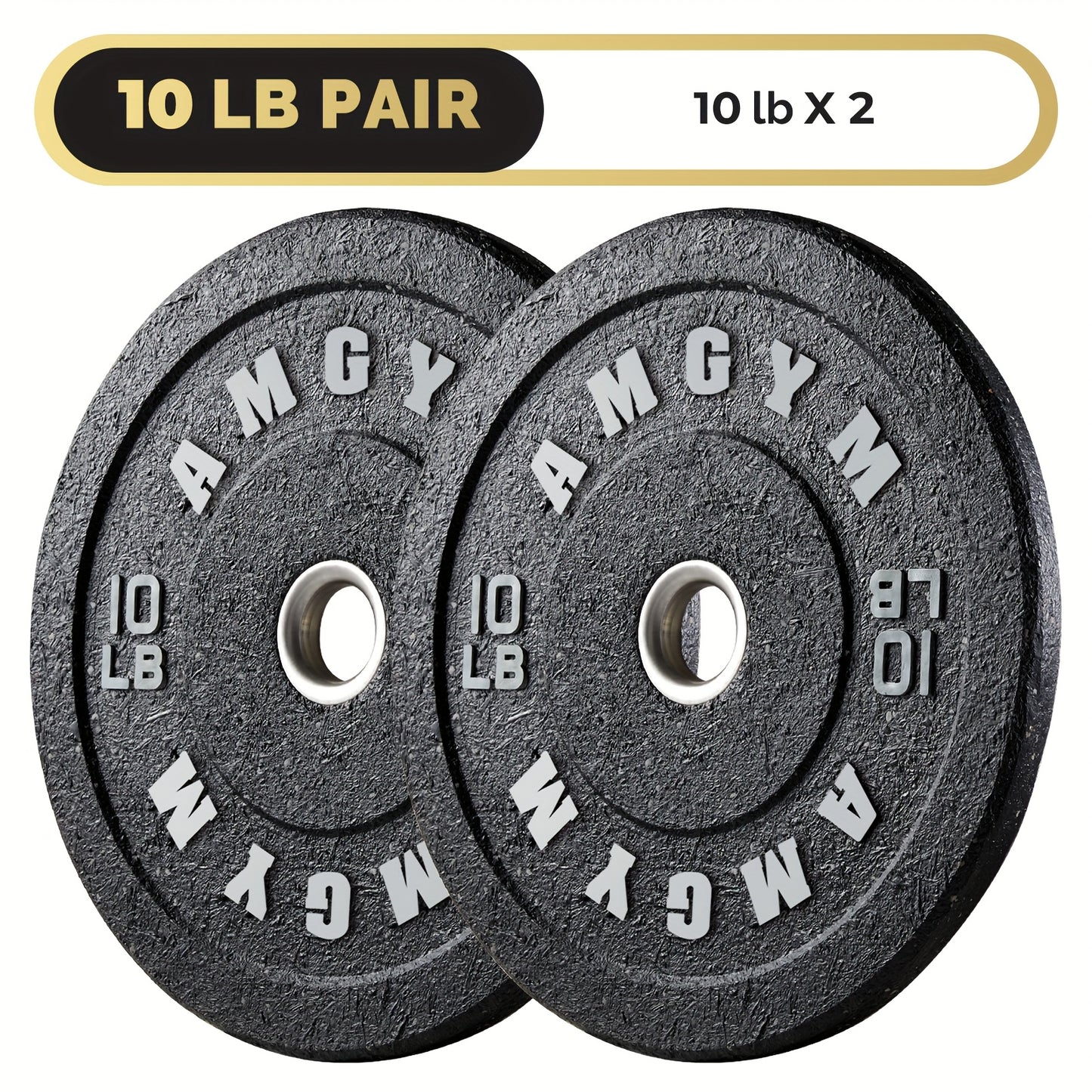 Two weight plates with '10 LB PAIR' text on a white background