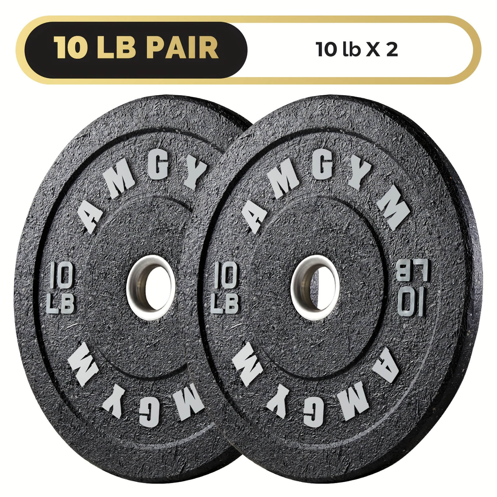 Two weight plates with '10 LB PAIR' text on a white background