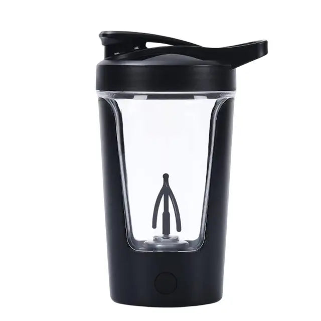 A black 350ml blender water bottle sold by 100 Spartans